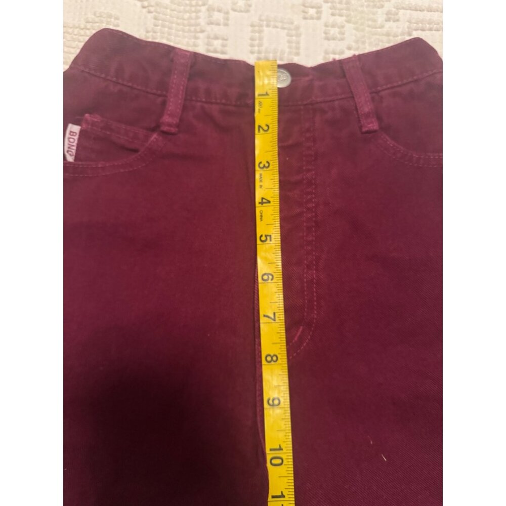 Bongo Vintage High Waisted Burgundy Denim Shorts USA Made Women’s Size 1 90s - Picture 9 of 9